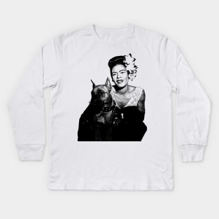 Billie Holiday Vintage Kids Long Sleeve T-Shirt